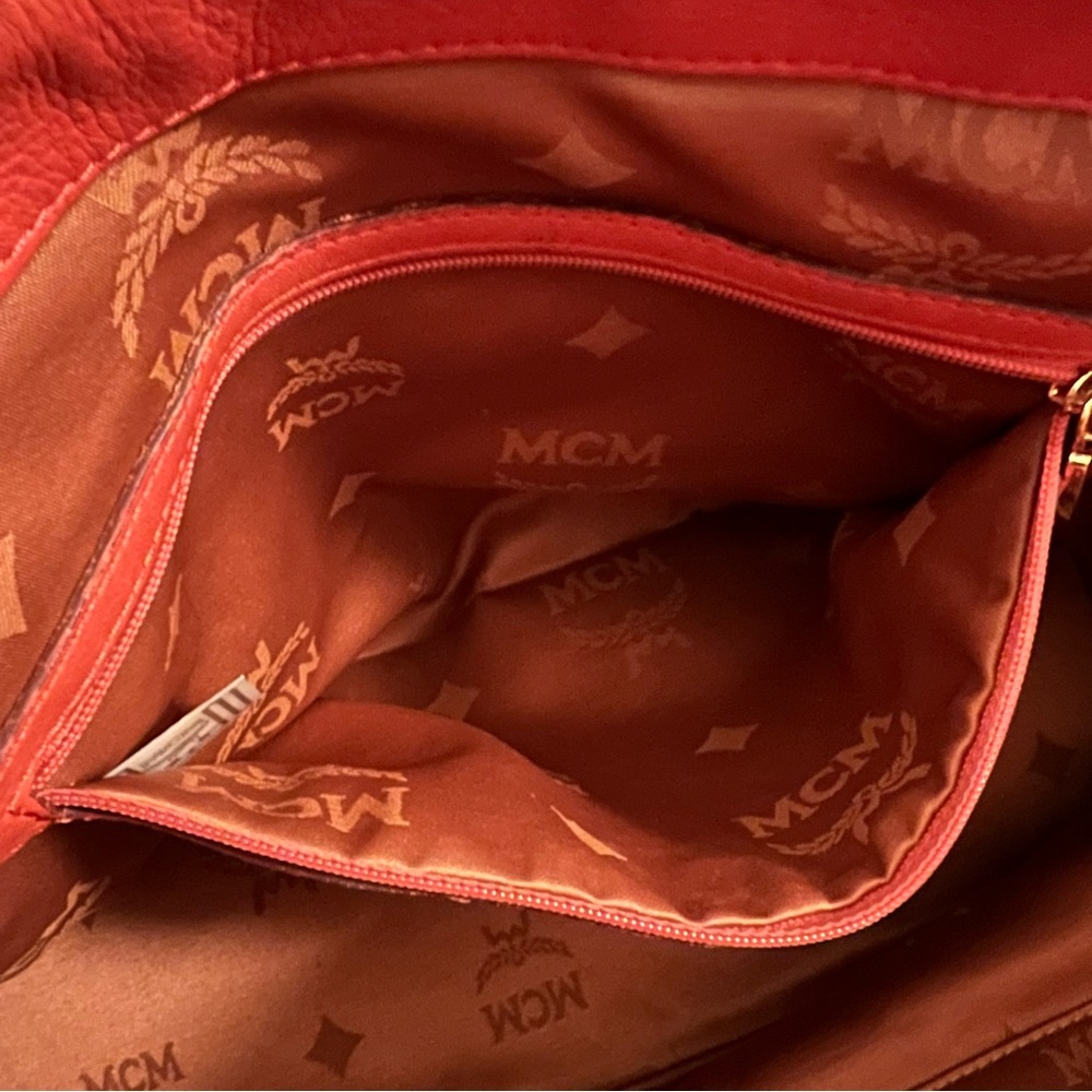 ♦️ MCM Visetos Cognac Leather Monogram Shoulder Bag - Picture 10 of 10
